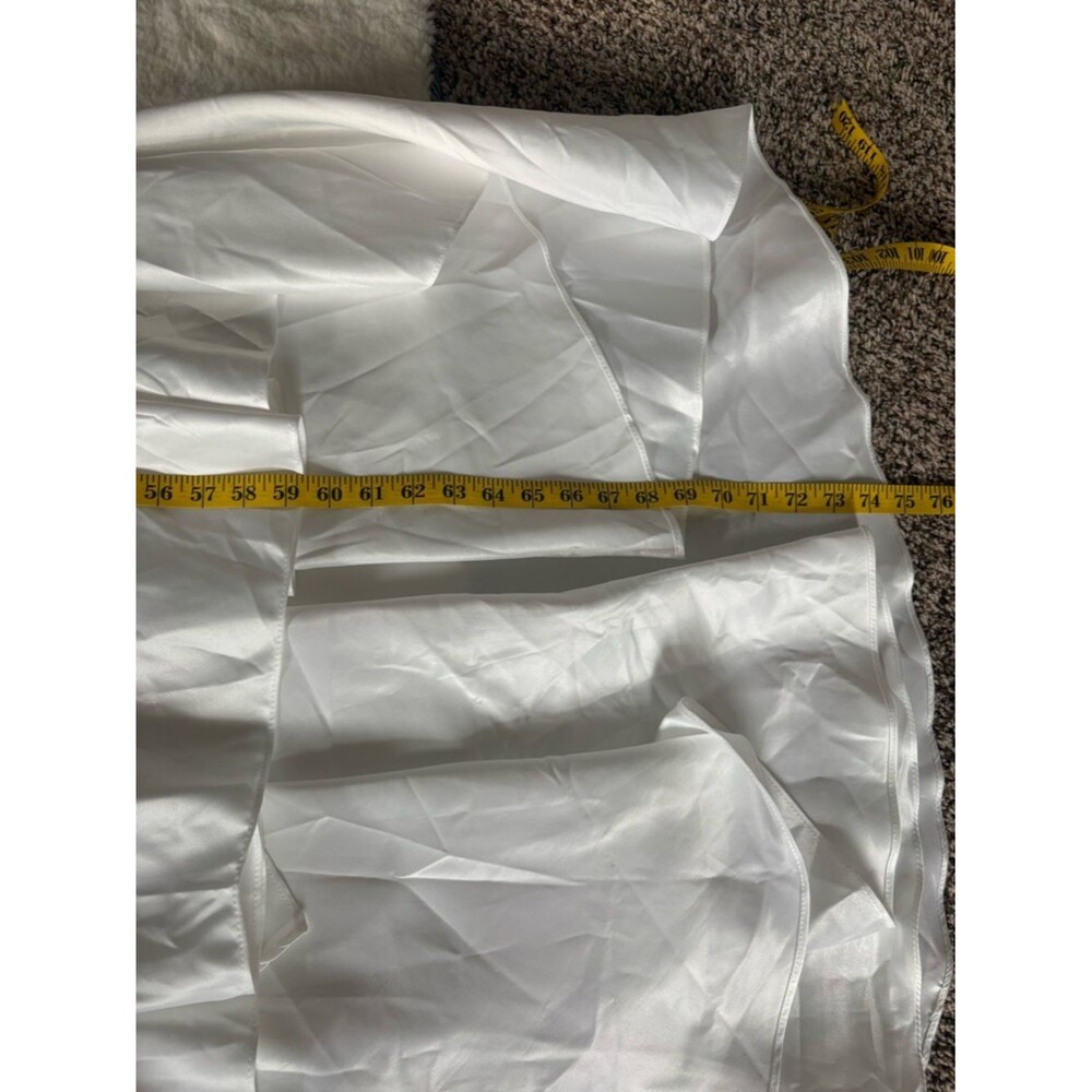 Lulus Lifetime of Love White Satin Strapless A-Line Gown Size 4 Classic Wedding - Picture 11 of 14